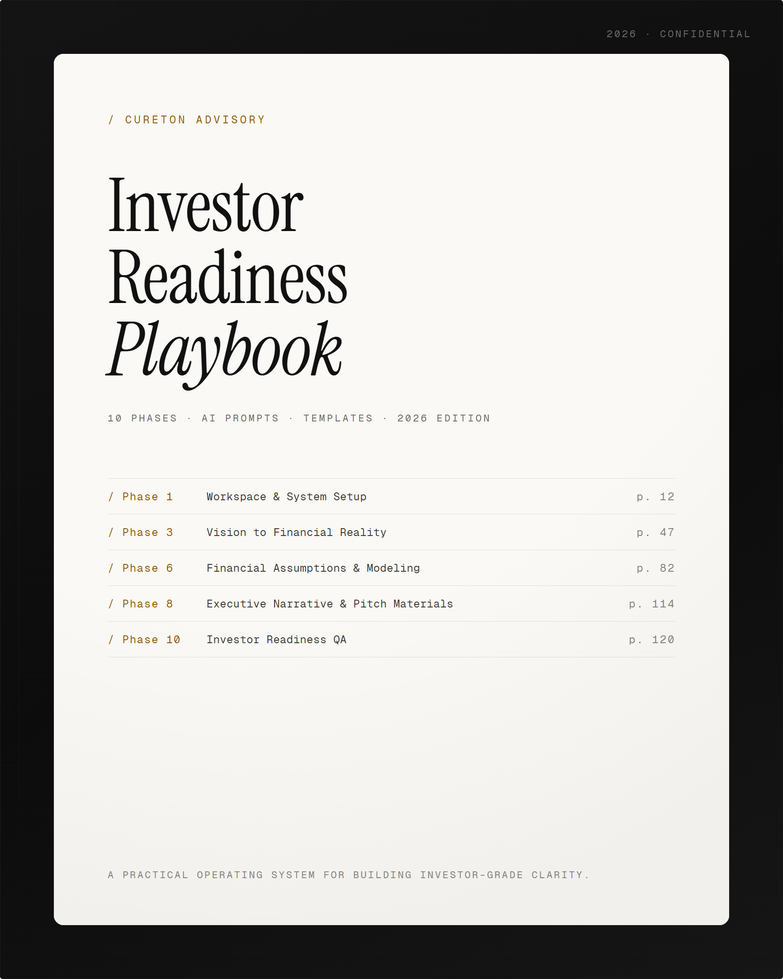 Investor Readiness Playbook cover